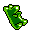 A green gummy bear.