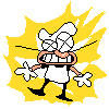 Scrapped sprite for Pizzelle getting electrocuted by a Groggulus.