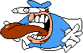 An attack sprite for Pizzano where he attacks with his tounge, ripped from a screenshot in fresh delivery of the time.