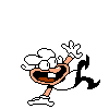 A sprite of pizzelle seemingly breakdancing, found in the files of the demo.