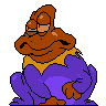 A sprite depicting a chocolate frog looking over to the side (posted by Welegi)