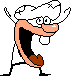 Pizzelle looking awfully happy while having no arms and with a big mouth. This sprite is also usually referred to as “the goon” or just “goon”.
