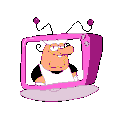 Pizzelle looking like Peter Griffin in the TV.