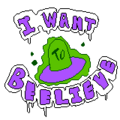 A picture of a UFO with the words "I want to beelieve" spray painted around it.